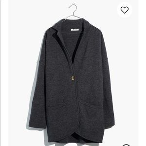 Madewell Saville Sweater Blazer in heather carbon
